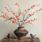 Wabi Sabi Rusty Vintage Vase, 6.3" Tall Wabi Sabi Decor Rustic Farmhouse Pottery Vase for Centerpiece, Textured Pottery Flower Vases for Home Decorative, Table, Living Room, Bedroom, Bathroom, Kitchen - Image 3