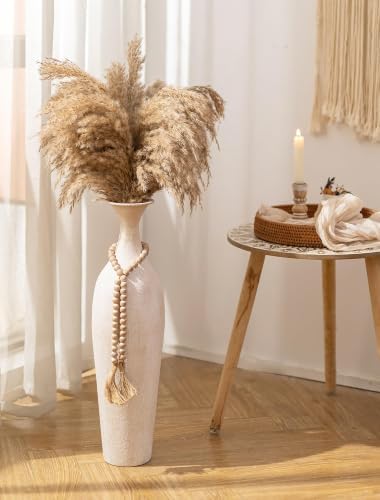 Sziqiqi Metal Tall Floor Vase, Large Boho Vase with Bead for Pampas Grass - Image 5