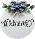 Wood front door sign Wood sign Home decor Welcome sign Sign for front door House warming gift Wedding gift (Welcome 2.0-UV0030(A1) P002, 22" Width) by Unknown