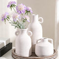 Ceramic Vase Set, 3Pcs Flower Vases for Modern Boho Farmhouse Decor, Decorative Vases for Pampas Grass & Dried Flowers, Distressed Finish by dreamloom