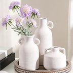 Ceramic Vase Set, 3Pcs Flower Vases for Modern Boho Farmhouse Decor, Decorative Vases for Pampas Grass & Dried Flowers, Distressed Finish by dreamloom