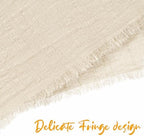 Pesonlook 60 Pcs Natural Cotton Linen Napkins with Fringe, 16x16 Inches - Image 4