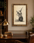 Gold Framed Frog Snail Musician Wall Art, Line Art Canvas Print, 24x16 - Image 6