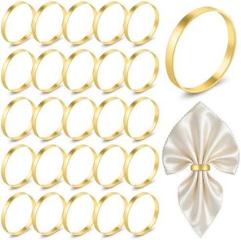 200pcs Gold Napkin Rings Bulk,FACULX Round Gold Metal Napkin Buckles by FACULX
