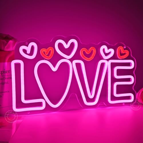 SYLHOME Led Neon Light Sign Love Heart Bedroom Valentines Day Decor Gift - Image 6