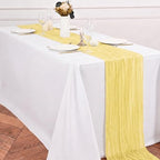 12 Pack Yellow Table Runner 10Ft Cheesecloth Table Runner Rustic Gauze Table Runners Romantic Long Sheer Fabric Cheese Cloth Table Runners for Wedding Party Bridal Baby Shower - Image 4