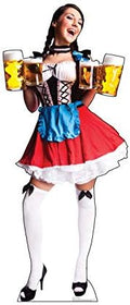 Cardboard People Bar Maiden Red Skirt Life Size Cardboard Cutout Standup by CardboardPeople