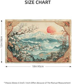 Japanese Placemats Set of 6 Rustic Mount Fuji Table Mats Cherry Blossoms Place Mats Decor Imitation Linen Heat Resistant Vintage Tablecloth for Dining Decoration Kitchen Party Restaurants 12''x18'' - Image 6