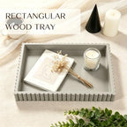 Decorative Tray for Coffee Table Decor, 14" x 10" Rectangular Wooden Coffee Table Tray, Modern Decorative Trays for Home Decor, Living Room, Entry, Dining Room (Grey) - Image 4