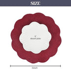 AHHFSMEI Round Faux Linen Placemats Set of 8 Heat Resistant Non-Slip Stain Proof Table Mats for Kitchen Dining Elegant Decor Place Mats (Burgendy red,8) - Image 2