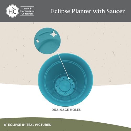 The HC Companies Eclipse Round Planter Pot, 16 Inch, Rose, 2-Pack - Image 3