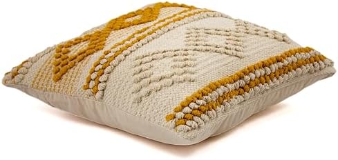 TreeWool 100% Cotton Woven Throw Pillow Cover (Pack of 1, 18" x 18", Yellow) - Image 5