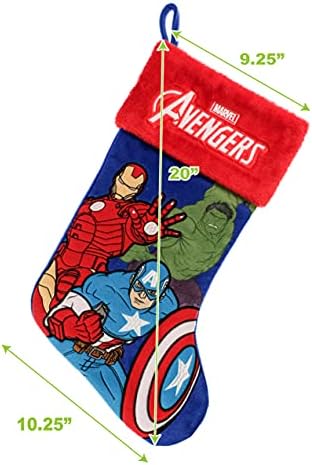 Ruz Avengers 20" Applique Christmas Stocking, Gift Holder for Stocking Stuffers, Indoor Home Decor and Holiday Decoration, Blue - Image 3
