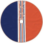 Christmas Tree Skirt 48 Inch, Navy Blue and Orange Stripes - Image 2