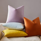 JUSPURBET 28x28 Euro Velvet Throw Pillow Covers Set of 2,Lilac - Image 3