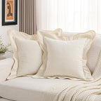 FUTEI Pack of 2 Chenille Throw Pillow Covers 26x26 Inch, Beige by FUTEI