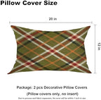Batmerry Plaid Pillow Covers 12x20 Inch Set of 2, Tartan Wool Tartan Fabric Plaid Britain Clothing Material Scotland Double Sided Decorative Pillows Cases Throw Pillows Covers - Image 5