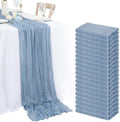 20 Pack Dusty Blue Cheesecloth Table Runner 120 Inch 10FT Rustic Boho Gauze Cheese Cloth Table Runner for Wedding Party Baby Shower Thanksgiving Christmas Decoration by Lumaycens