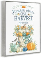 Autumnal Fall Pumpkins Botanical Bouquet, 11 x 14 Inch Framed Giclée Print - Image 2