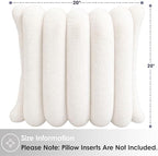 Faux Fur Decorative Throw Pillow Covers 20x20 Set of 2, White - Image 3