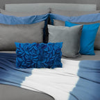 KINGROSE 3D Floral Decorative Throw Pillow Cover Handmade Soft Pillow Case Sham Solid Cushion Cover for Bedroom Home Decor Sofa 12 x 20 Inches Solid Suede Blue - Image 5