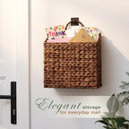 84ECO Set of 2 Brown Wicker Hanging Baskets - Image 2