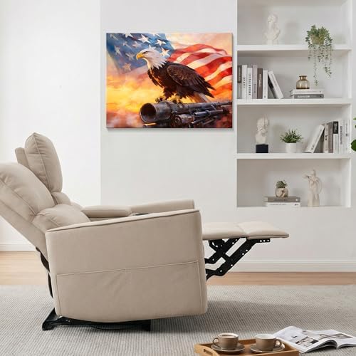 HomeifHue July 4th Patriotic Canvas Wall Art 4th of July USA Decorations American Flag Painting Picture Eagle Pictures for Wall Decor Independence Day Home Decor（F6 20x24in） - Image 3