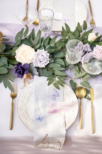 Ling's moment Purple Artificial Flower Garland Wedding Arch 6 FT - Image 4