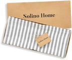 Solino Home 100% Pure Linen Table Runner, 14 x 48 in, Grey and White Stripe - Image 6