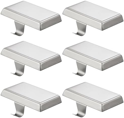 6 Pack Christmas Stocking Holders Ornament Hooks Mantel Weighted Stocking Hangers Metal Hanging Hooks Heavy Duty Stocking Holders Bases for Mantel Fireplace Party Decoration (Silver, 6) by FESTANLEE