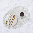Oval Woven Placemats Set of 8 Heat Resistant Placemats 17.5 x 12 Inches Farmhouse Cotton Rope Place Mats for Dining Tables Trivets for Hot Dishes, Grey Set - Image 7