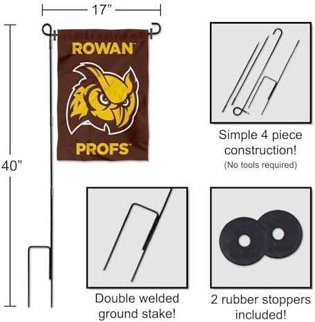 College Flags & Banners Co. Rowan Profs Garden Flag with Pole Stand Holder - Image 3