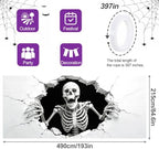7x16FT Skull Break Wall Halloween Garage Door Banner Skeleton Happy Hallowen Garage Door Cover for Hallowen Decoration - Image 4