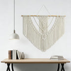 LISRRZHEN Large Macrame Wall Hanging - Boho Nordic Geometric Woven Tapestry, Handcrafted Cotton Wall Decor for Living Room Bedroom Entryway Apartment - Image 4
