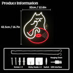 Cat DJ Neon Sign Vinyl Record LED Light for Bedroom Bar Music Room Decor - Image 3