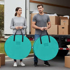 24 Inch Round Storage Bag 1 Pack,Water Green Watercolor Waterproof Wreath Storage Container with Handles&Zipper Solid Color Closet Organizer Bags Garland Box - Image 4