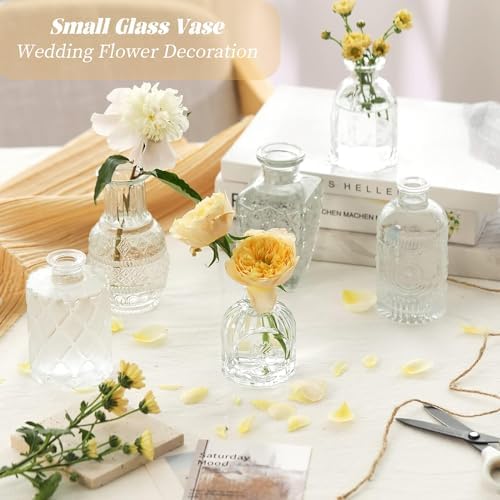 Glass Bud Vase Set of 32PCS Wedding Centerpieces for Tables,Mini Clear Bud Vases for Flowers,Small Flower Vases Suitable for Birthday Party,Anniversary,Wedding,Baby Shower (Clear, 32PCS) - Image 3