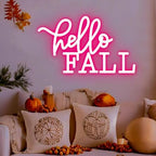 Hello Fall Neon Sign Custom Fall LED Neon Light USB Powered Switch Adjustable Brightness Neon Lights for Autumn Thanksgiving Home Fireplace Outdoor Garden Door by Unknown