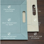 2-in-1 Serving Tray & Placemat | Faux Leather & Reversible - Image 6