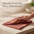 Urban Villa Cloth Napkins Cotton 20x20 (Set of 12) Fall Stripes - Image 3