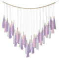 Pink & Purple Macrame Hanging Boho Wall décor, Purple Wall Decor for Bedroom Living Room Girls Room Nursery Large Tassel Hanging with Wood Beads 41" W x 32" H by Ariswill