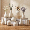 White Ceramic Bud Vase Set of 10, Small Vases for Pampas Grass, Flowers, Mini Vases for Modern Home Decor, Minimalist Decor, for Living Room, Dining Table & Shelves by Unknown