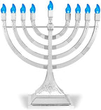 Zion Judaica Pack of 2 Hanukkah Electric Menorahs LED USB Powered Menorah Electronic Hanukkiah Battery Minorah Flamless Chanukah Candles (Silver, 2) - Image 5