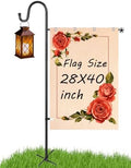LOPANNY Large Garden Flag Holder Stand Pole for 28 x 40 Flags with Shepherds Hooks for Outdoor - Upgraded Sturdy 60 Inches Yard Flag Post Stake Perfect for Outdoor Decor(without Solar Lights & Flag) by LOPANNY
