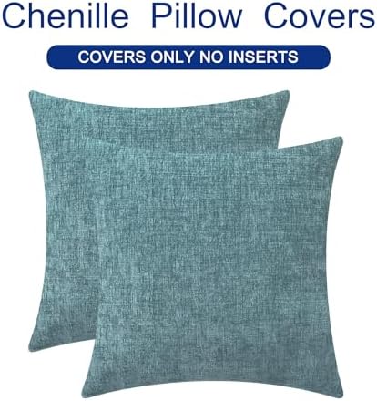 CaliTime Decorative Couch Throw Pillow Covers 26 X 26 Inches Smoke Blue - Image 6