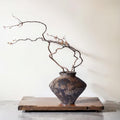Wabi Sabi Rusty Vintage Vase, 6.3" Tall Wabi Sabi Decor Rustic Farmhouse Pottery Vase for Centerpiece, Textured Pottery Flower Vases for Home Decorative, Table, Living Room, Bedroom, Bathroom, Kitchen by QIANLING
