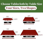 Premium Holiday Tablecloth 60 x 84 inch (6-8 Seat), Table Cloths for 6 Foot Rectangle Tables, Cotton-Polyester Blend, Table Cover for Celebration & Wedding, Red with Bow Ties Jacquard (1 Pack) - Image 6