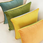 MONDAY MOOSE Decorative Throw Pillow Covers Cushion Cases, Set of 4 Soft Velvet Modern Double-Sided Designs, Mix and Match for Home Decor, Pillow Inserts Not Included (20x20 inch, Yellow/Green) - Image 3