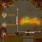 Give Thanks Neon Sign for wall decor Pumpkin Thanksgiving LED neon Lights - Image 3