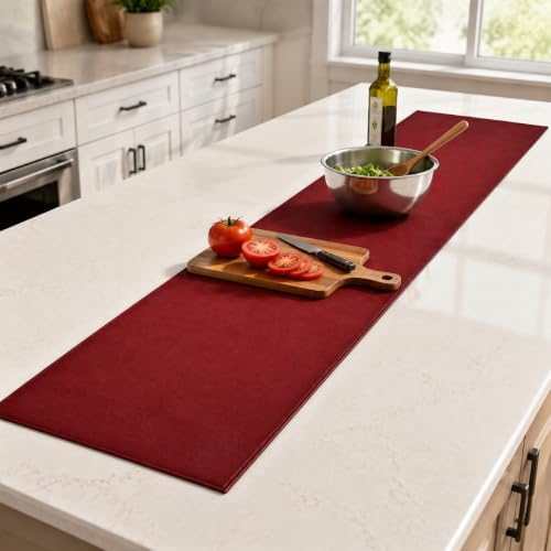 Red Faux Leather Table Runner Waterproof Heatproof for Christmas 90 inch - Image 7